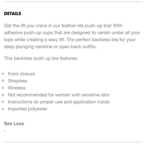 NEW ⭐️ La Senza, Feather-lite Backless Push up Bra, size A, Rose Tan - Picture 3 of 9